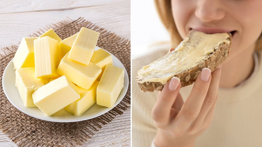 stick butter and spreadable butter on bread