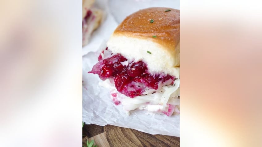 thanksgiving leftovers turkey cranberry sliders that are savory and tart