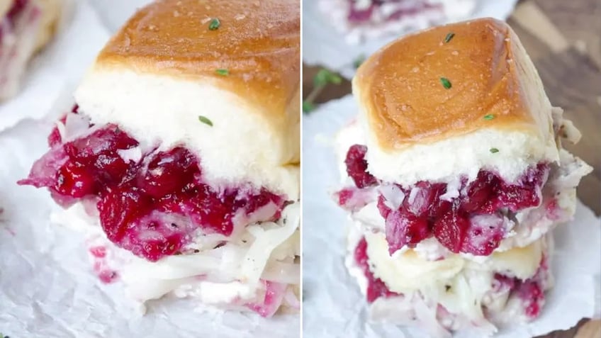 thanksgiving leftovers turkey cranberry sliders that are savory and tart