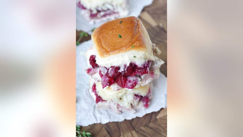 thanksgiving leftovers turkey cranberry sliders that are savory and tart