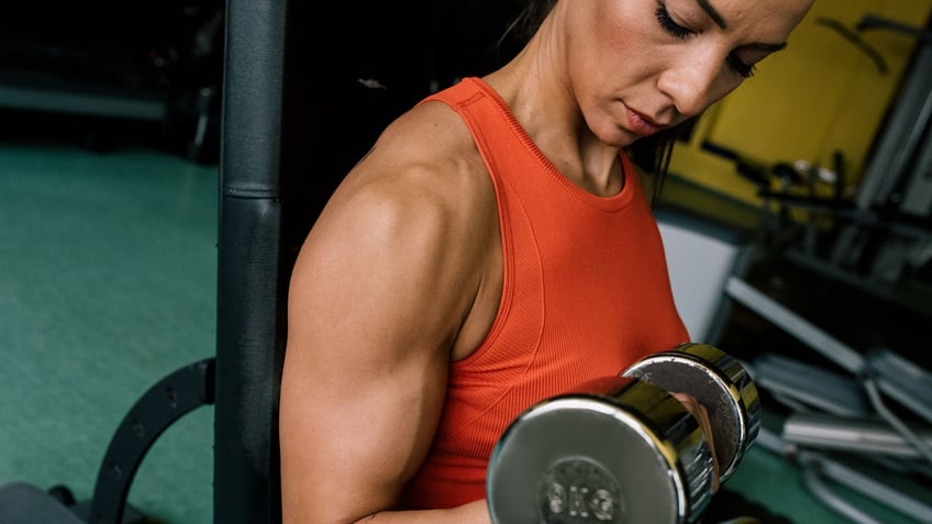 Woman lifting weights