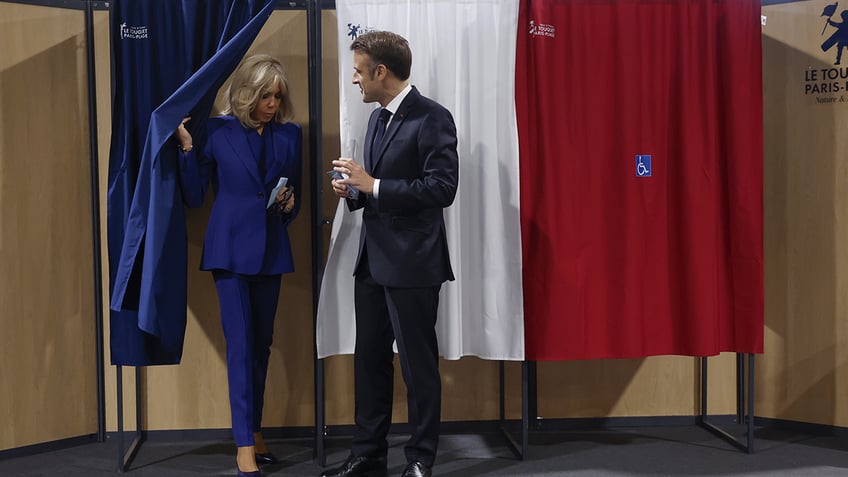 French President Emmanuel Macron and his wife Brigitte Macron