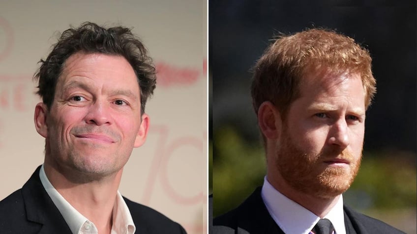 A split of Prince Harry and Dominic West