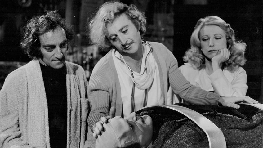 Gene Wilder, Peter Boyle, Marty Feldman and Teri Garr in "Young Frankenstein."