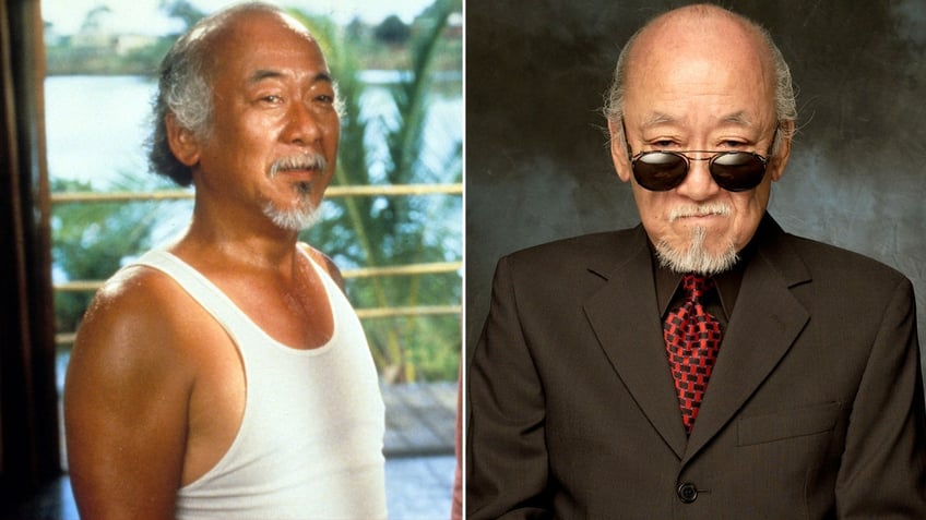 Pat Morita then and now split