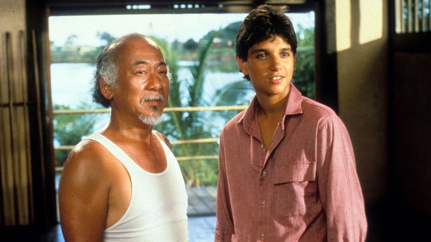 Ralph Macchio and Pat Morita in "The Karate Kid"