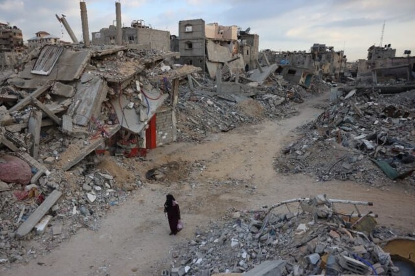 The rubble left from Israel's offensive on the southern Gaza city of Khan Yunis