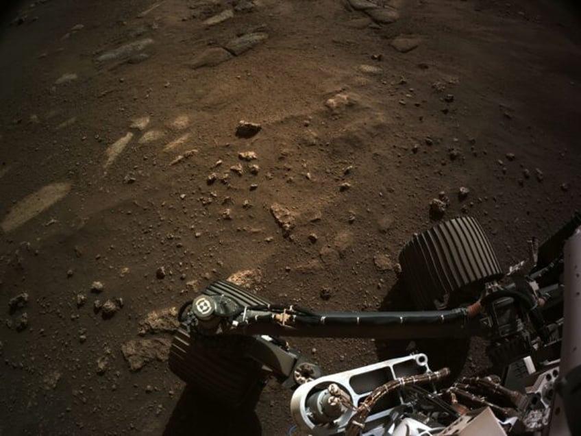 This handout photo from NASA shows images from NASA's Mars 2020 Perseverance rover at its