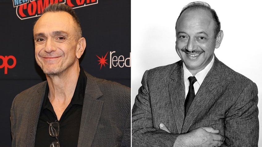 side by side photos of Hank Azaria and Mel Blanc