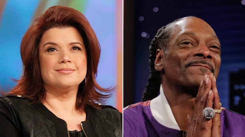 photos arranged of Ana Navarro and Snoop Dogg