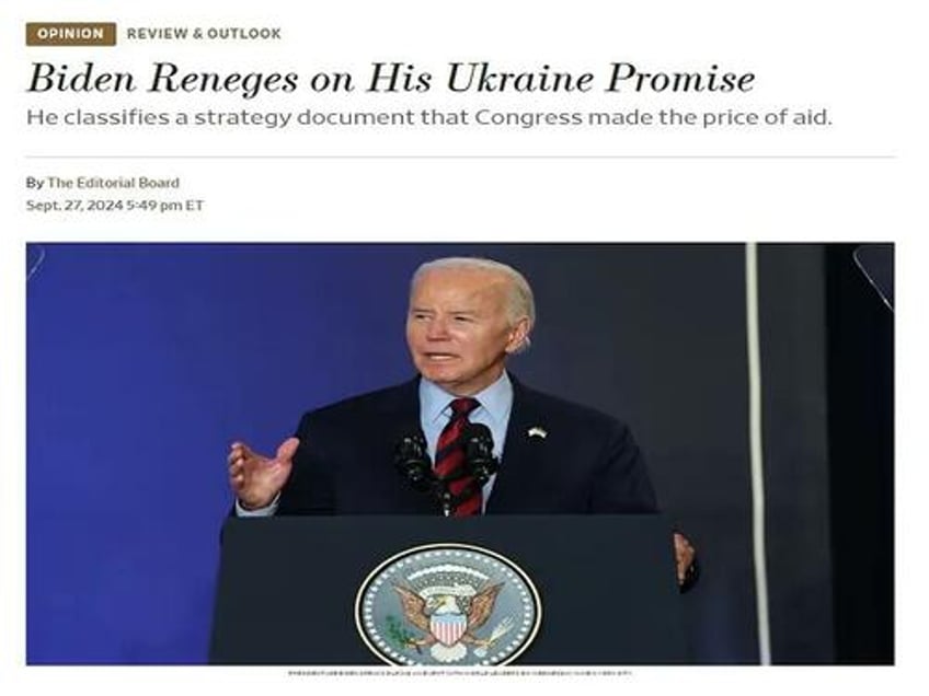 the wall street journal is right the biden admin should declassify its ukrainian aid strategy