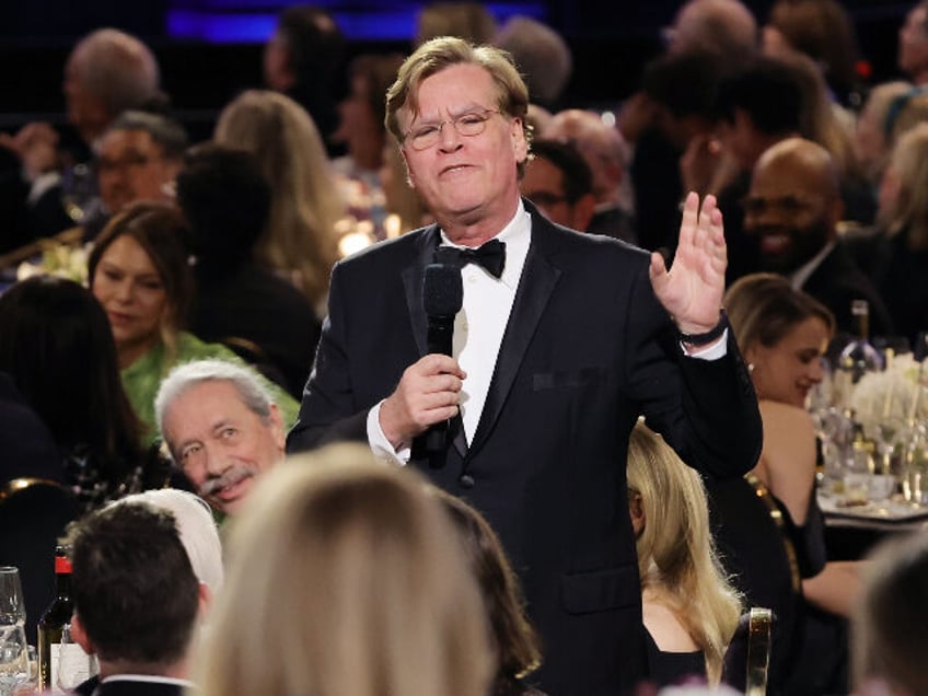 HOLLYWOOD, CALIFORNIA - APRIL 27: Aaron Sorkin speaks onstage during the 49th Annual AFI L