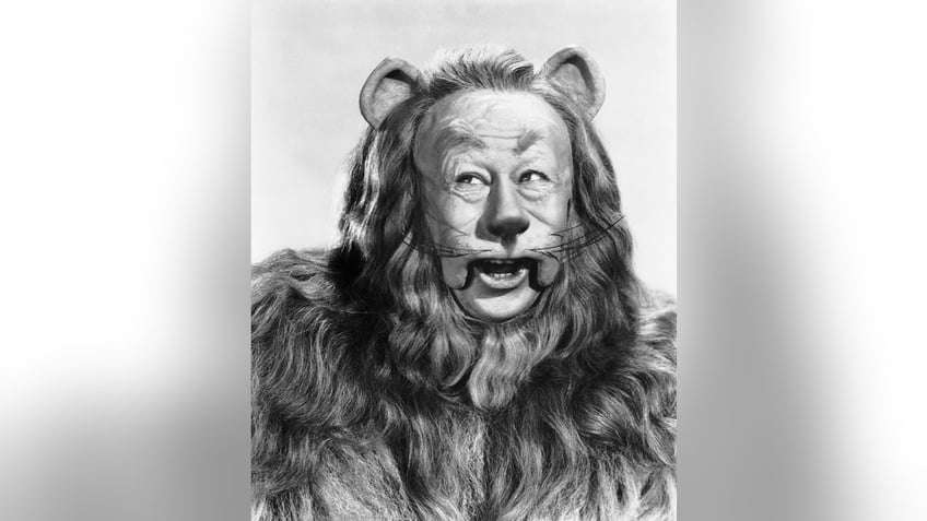 Close-up of Bert Lahr as the Cowardly Lion.