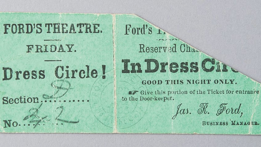 theater tickets from the night abraham lincoln was shot are up for auction expected to go for over 80000