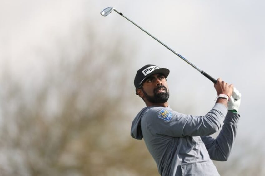 Sahith Theegala of the United States grabbed the second round lead with his 64 on Saturday