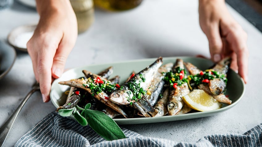 A prepared fish-based dinner dish