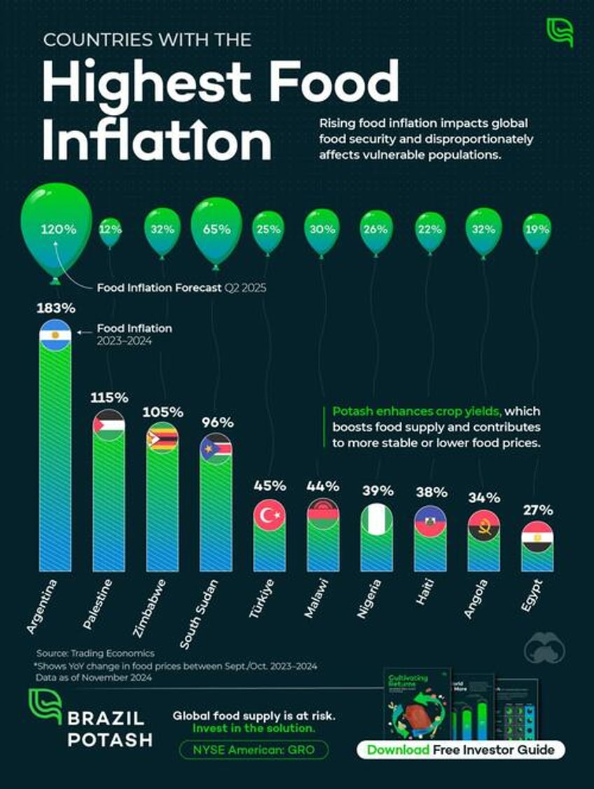 these are the countries with the highest food inflation in 2024