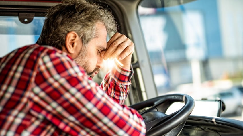 Man driving drowsy