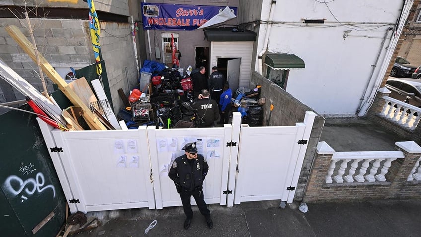 Migrants living in a basement in New York City