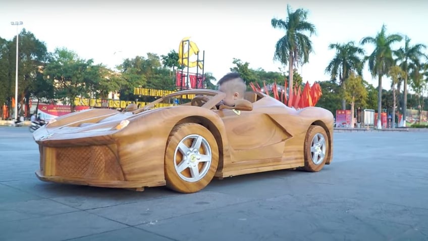 This wooden time machine on wheels is turning heads on the streets