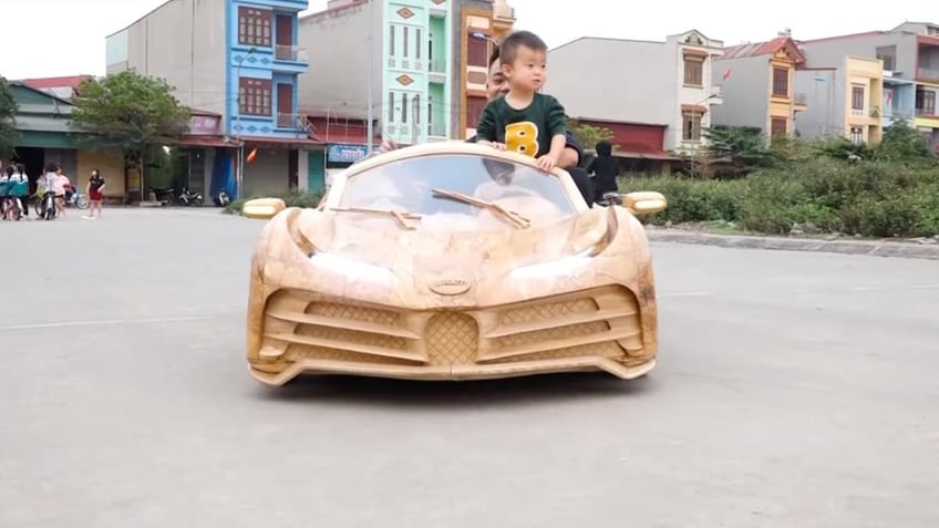 This wooden time machine on wheels is turning heads on the streets