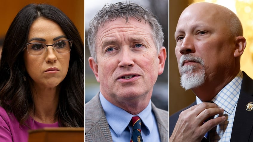 Left: Rep. Lauren Boebert; Center: Rep. Thomas Massie; Right: Rep. Chip Roy