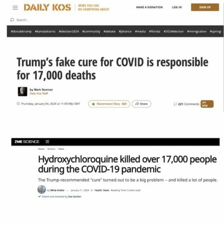 those published 17000 hydroxychloroquine deaths never happened