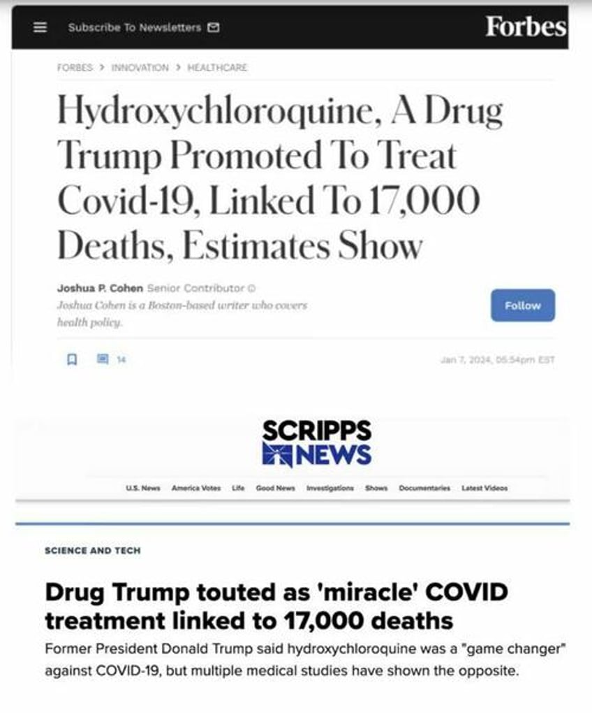 those published 17000 hydroxychloroquine deaths never happened