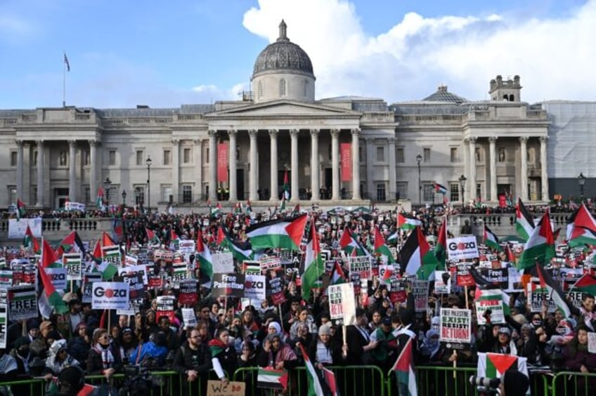 thousands march in europe and iran protests for palestinians