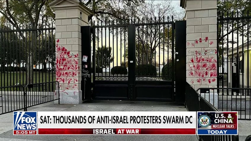 thousands of anti israel protesters descend on white house praising hamas slamming genocide joe