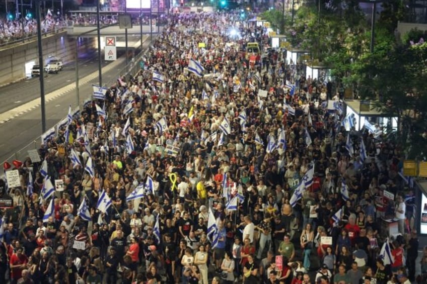 Israelis march in Tel Aviv to demand urgent government action to bring home hostages held