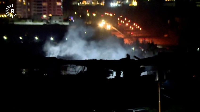 Smoke rising from a building