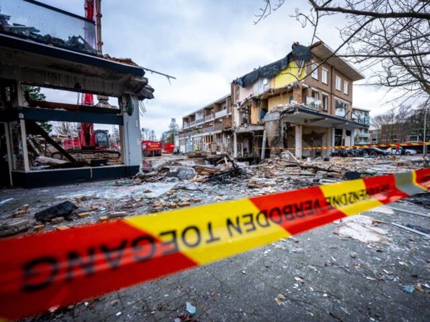 Heavily damaged houses are pictured two days after an explosion and fire destroyed an apar