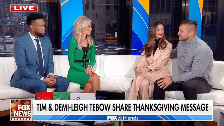 tim tebow and demi leigh tebow share thanksgiving message of gratitude plus new charity partnership