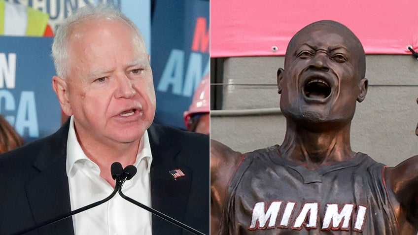 Tim Walz and Dwayne Wade's Statue