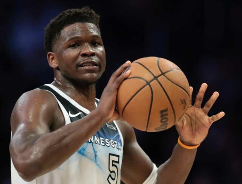 Anthony Edwards of the Minnesota Timberwolves reacts after he is ejected from a game again