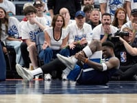 Timberwolves’ Edwards leaves Game 2 with sprained left ankle before returning for 2nd half