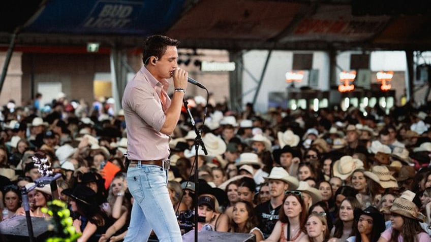 Timothy Wayne, country singer, on stage