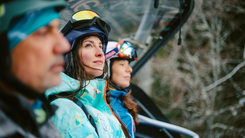 People on ski lift