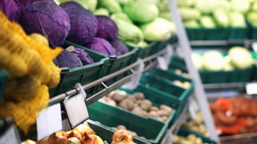 Produce aisle in grocery store