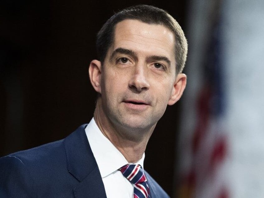 Sen. Tom Cotton (R-AR) speaks during the Senate Judiciary Committee hearing examining Texa