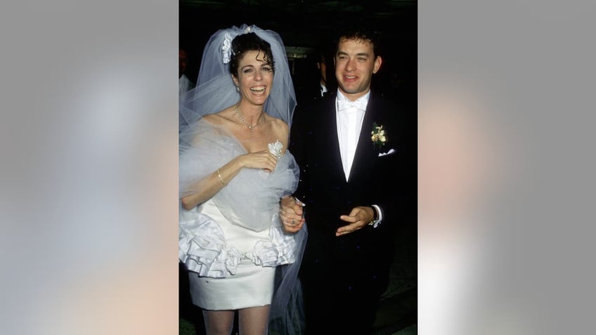 Tom Hanks and Rita Wilson at their wedding