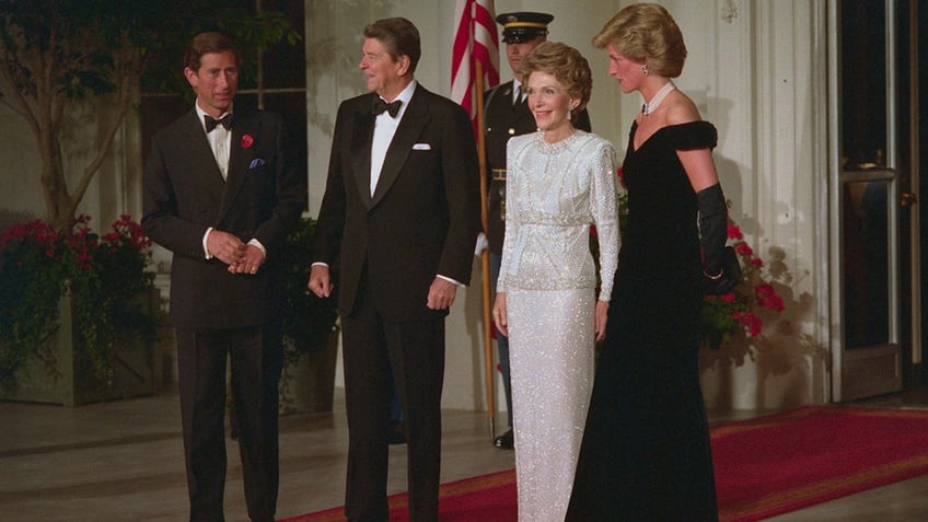 Princess Diana and Prince Charles at the White House with President Ronald Reagan and Nancy Reagan