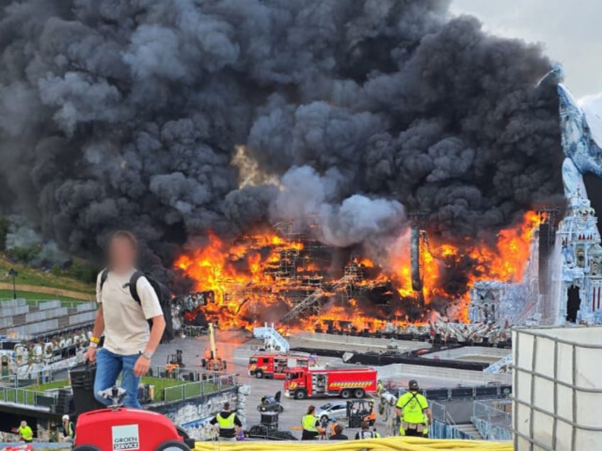 a fire at the festival site of the Tomorrowland electronic music festival, Wednesday 16 Ju