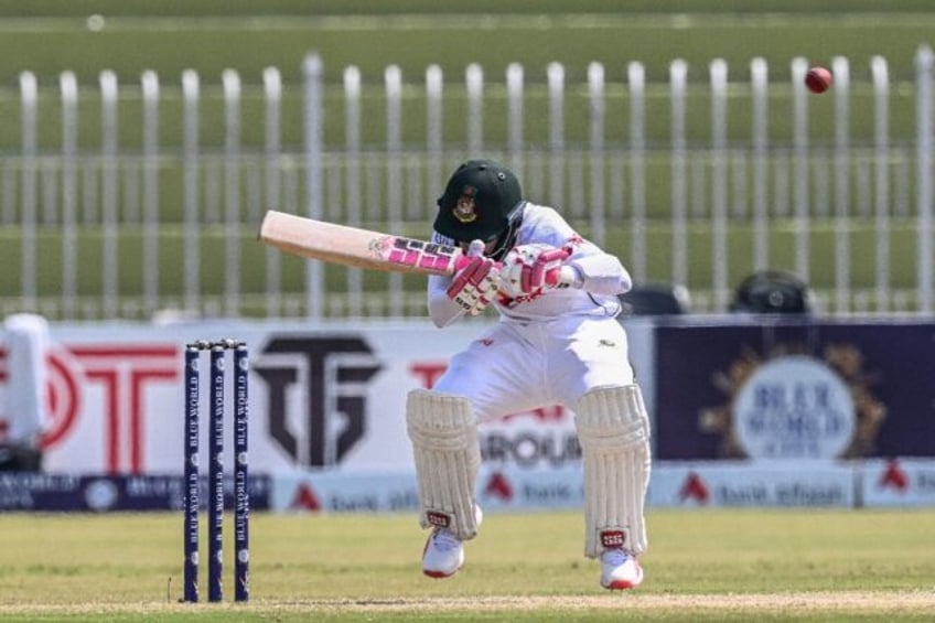 Bangladesh's Mushfiqur Rahim ducks under a bouncer on his way to a hundred against Pakista