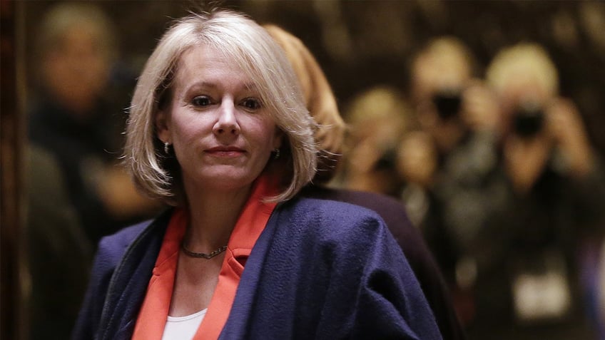 A blonde woman in Trump Tower