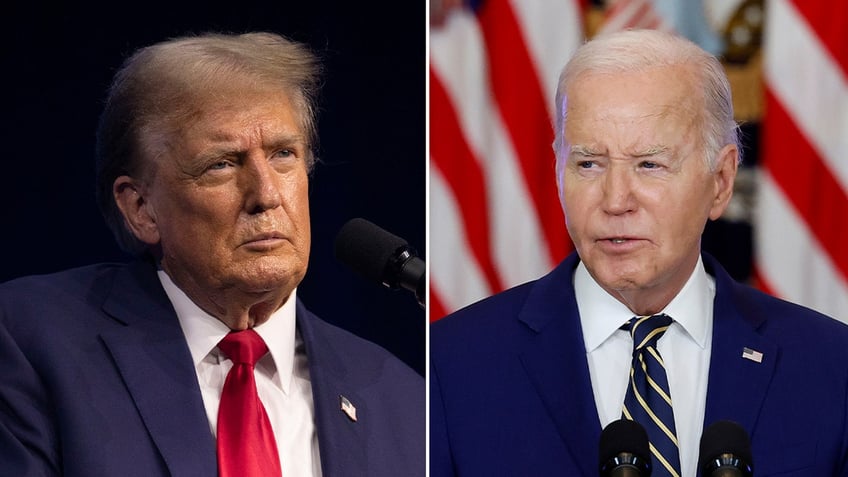 left: Donald Trump; right: Joe Biden