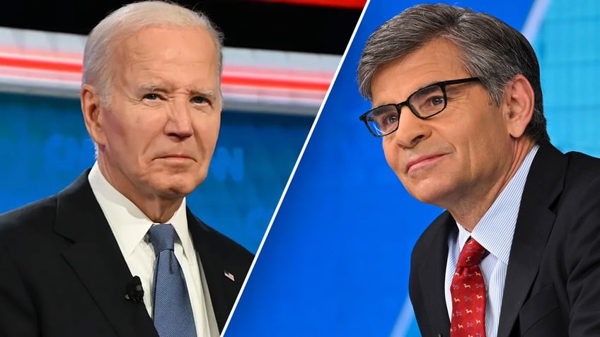 left-right split: Joe Biden and George Stephanopoulos