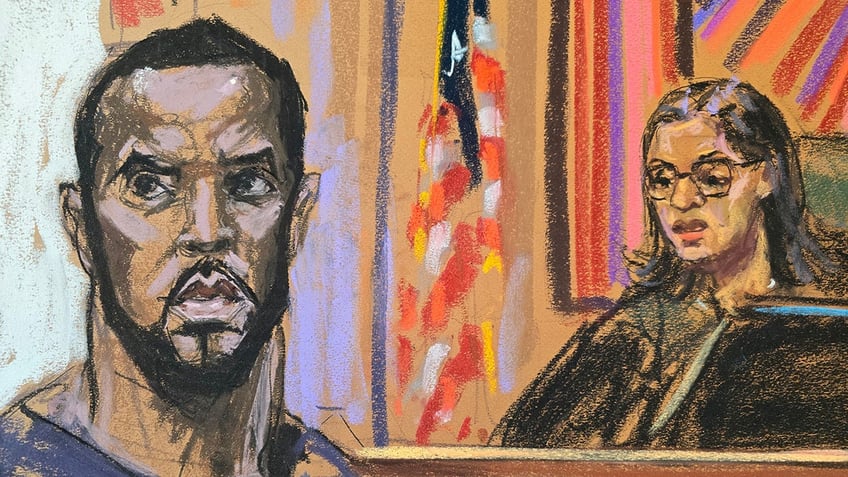 Sean "Diddy" Combs stands before U.S. Magistrate Judge Robyn Tarnofsky after prosecutors brought three criminal charges against him in federal court