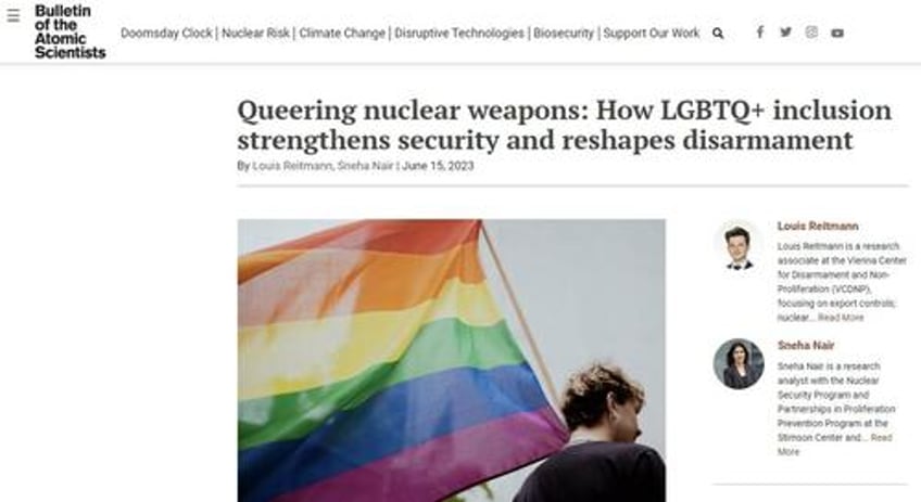 top biden harris official calls for queering nuclear weapons